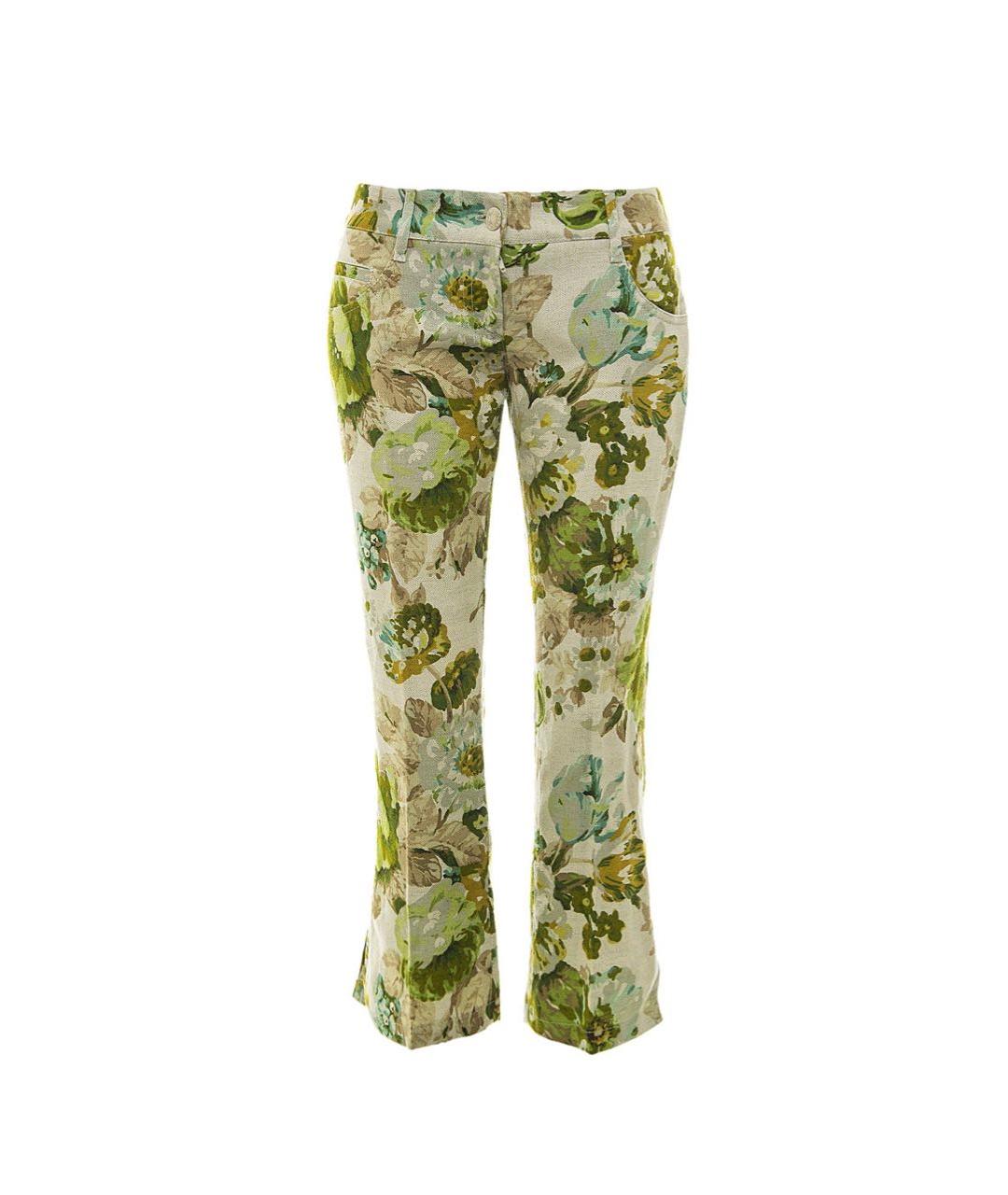 DOLCE&GABBANA Мульти льняные прямые брюки, фото 1