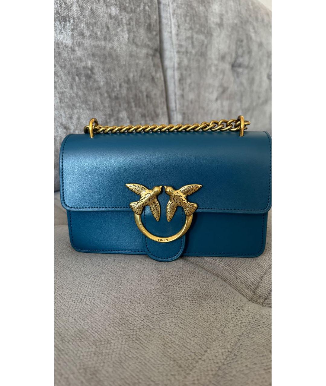 PINKO Синяя кожаная сумка через плечо, фото 2