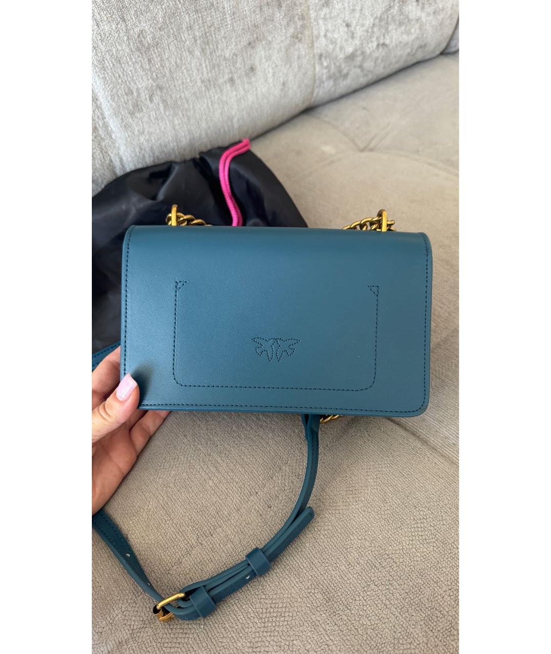 PINKO Синяя кожаная сумка через плечо, фото 5