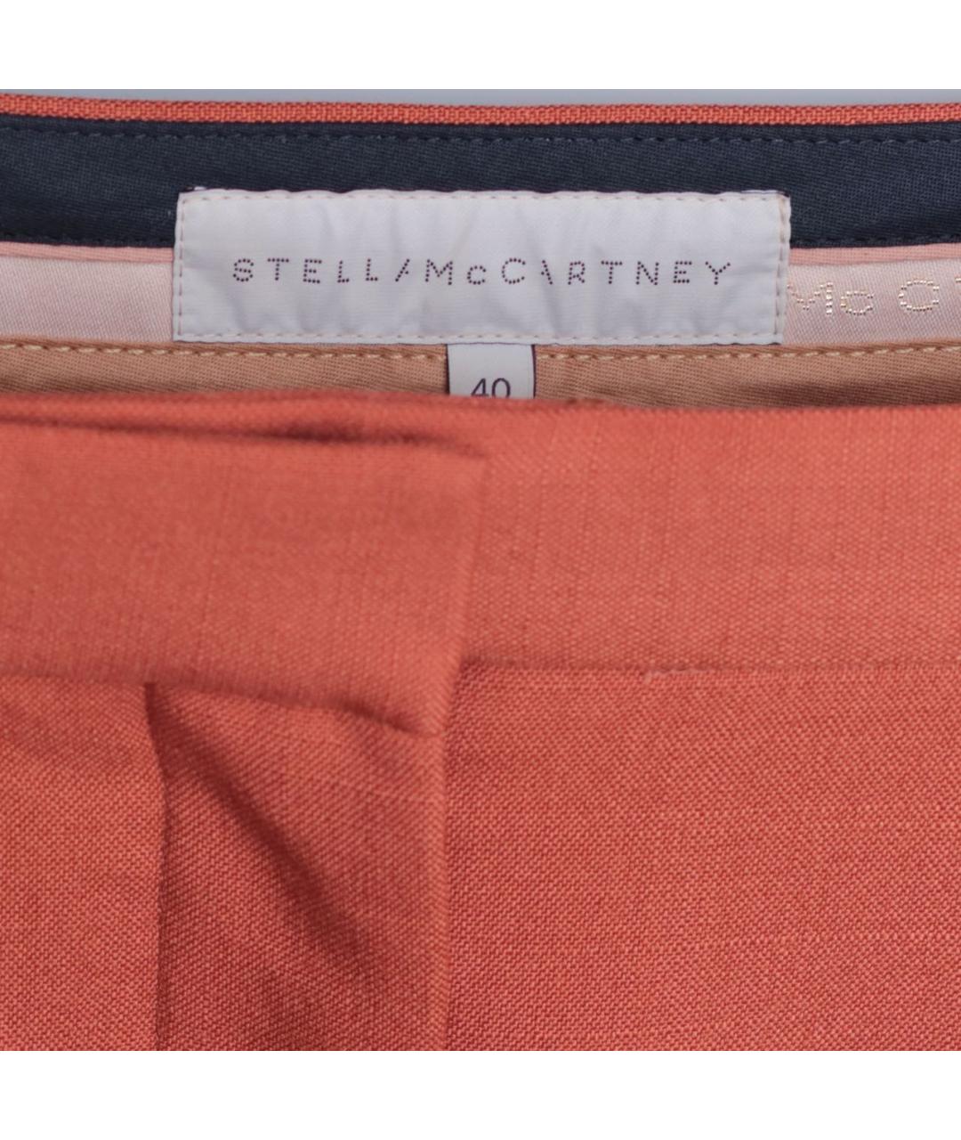 STELLA MCCARTNEY Коралловые шерстяные прямые брюки, фото 3