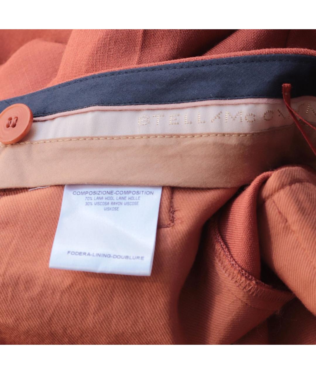 STELLA MCCARTNEY Коралловые шерстяные прямые брюки, фото 7