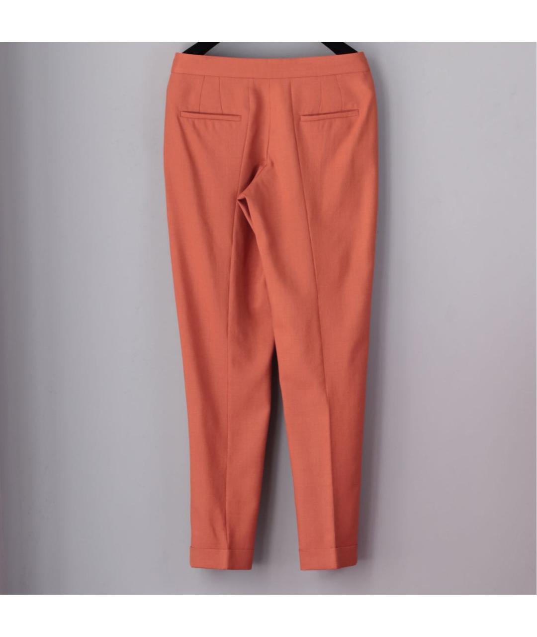 STELLA MCCARTNEY Коралловые шерстяные прямые брюки, фото 2