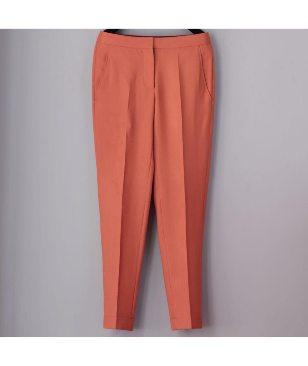 STELLA MCCARTNEY Коралловые шерстяные прямые брюки, фото 9