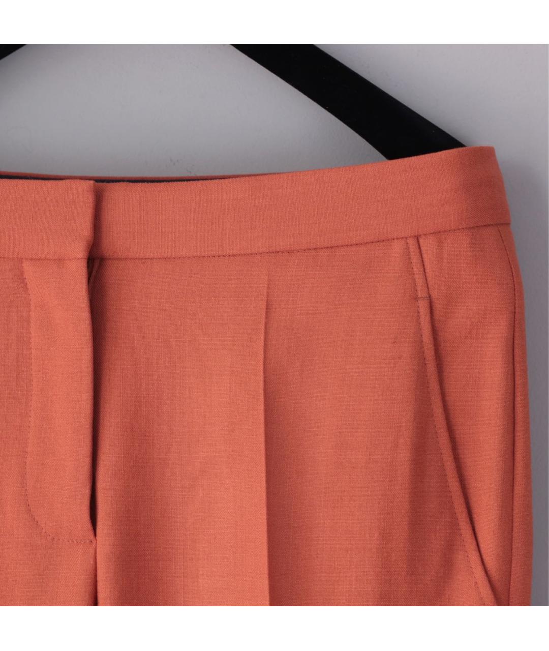 STELLA MCCARTNEY Коралловые шерстяные прямые брюки, фото 4