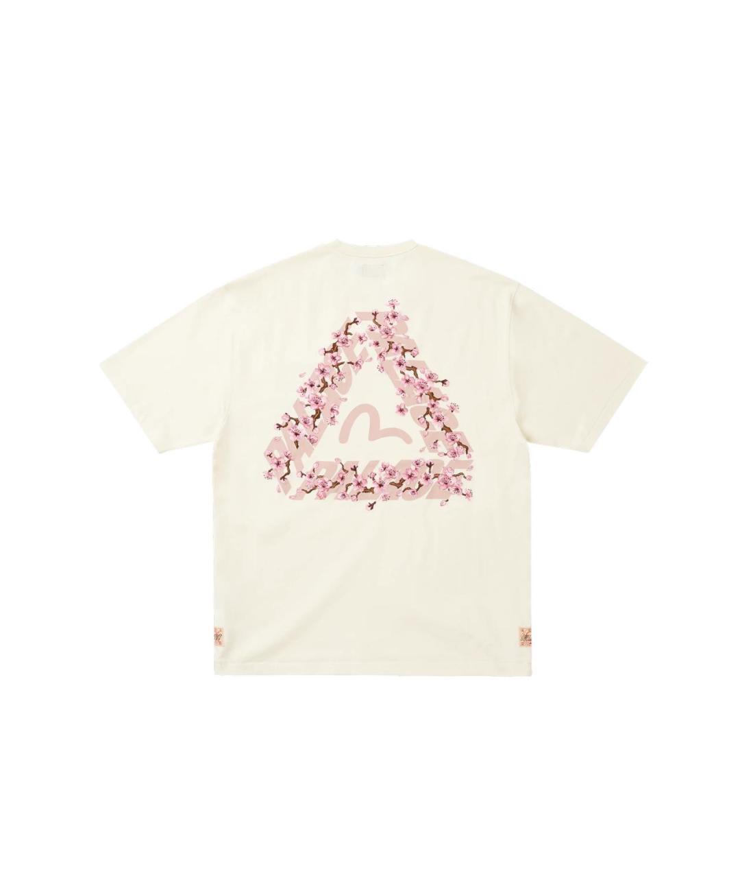 PALACE Бежевая хлопковая футболка, фото 2