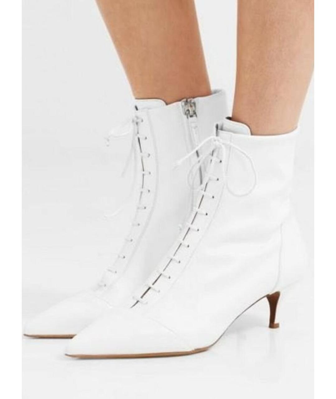 GIANVITO ROSSI Белые кожаные ботильоны, фото 2