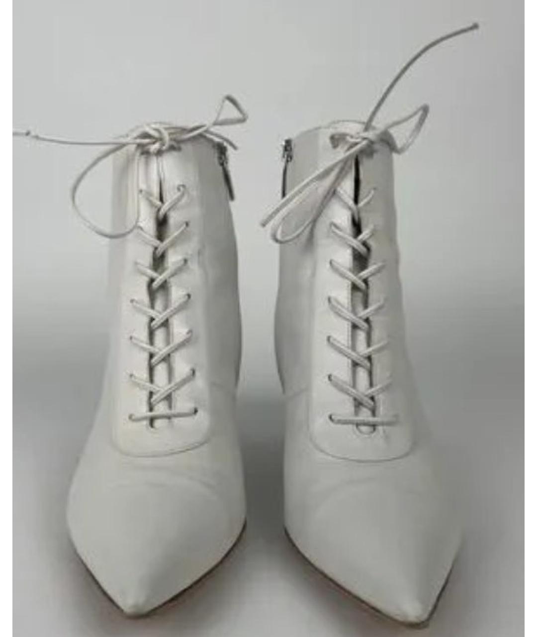 GIANVITO ROSSI Белые кожаные ботильоны, фото 6