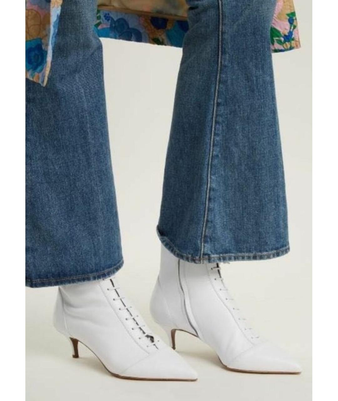 GIANVITO ROSSI Белые кожаные ботильоны, фото 3