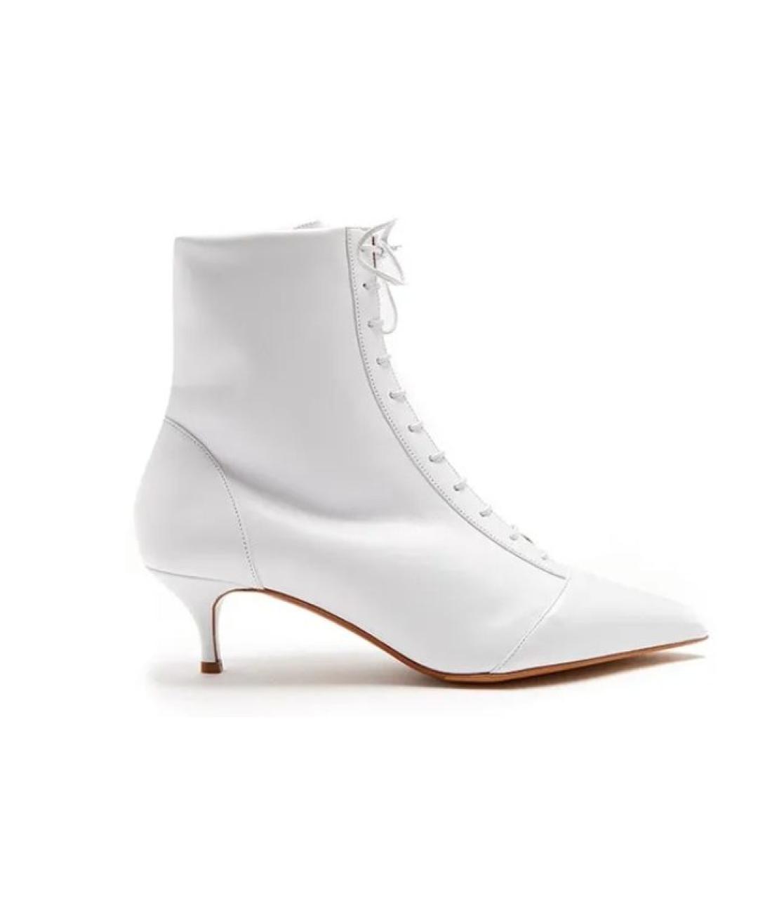 GIANVITO ROSSI Белые кожаные ботильоны, фото 7