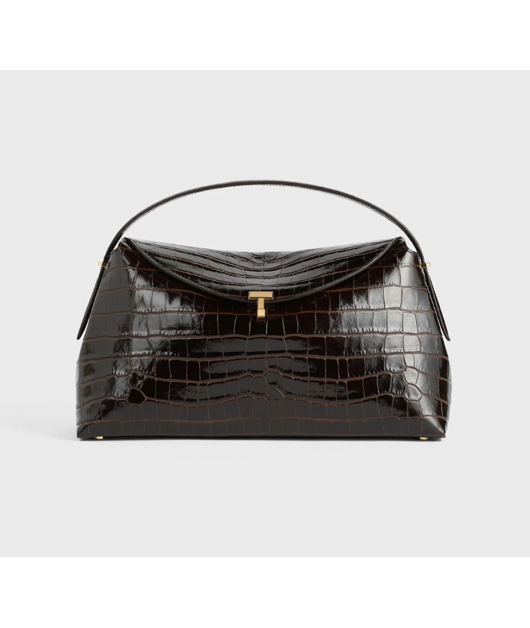 TOTEME Коричневая кожаная сумка с короткими ручками, фото 4