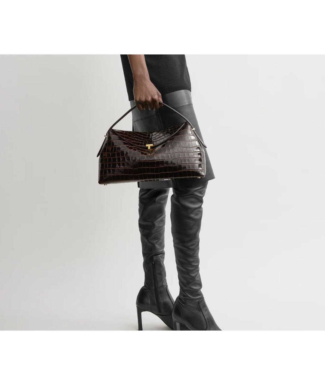 TOTEME Коричневая кожаная сумка с короткими ручками, фото 3