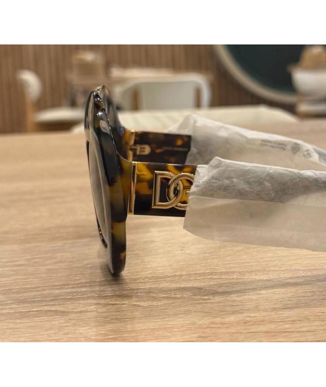 DOLCE&GABBANA Коричневые пластиковые солнцезащитные очки, фото 3