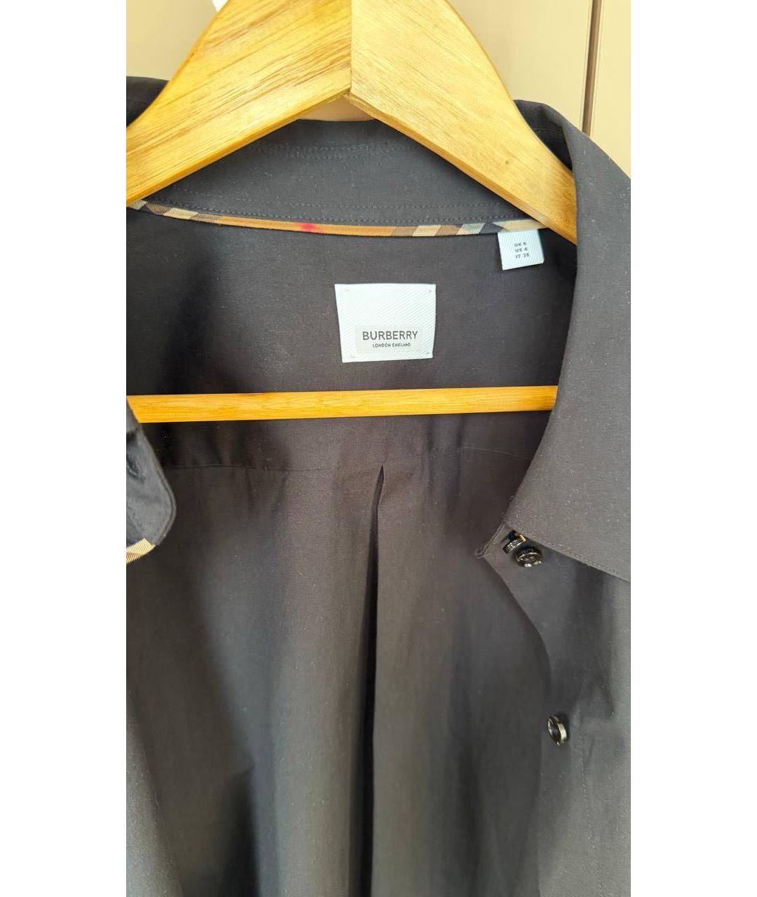 BURBERRY Темно-синяя хлопковая рубашка, фото 3