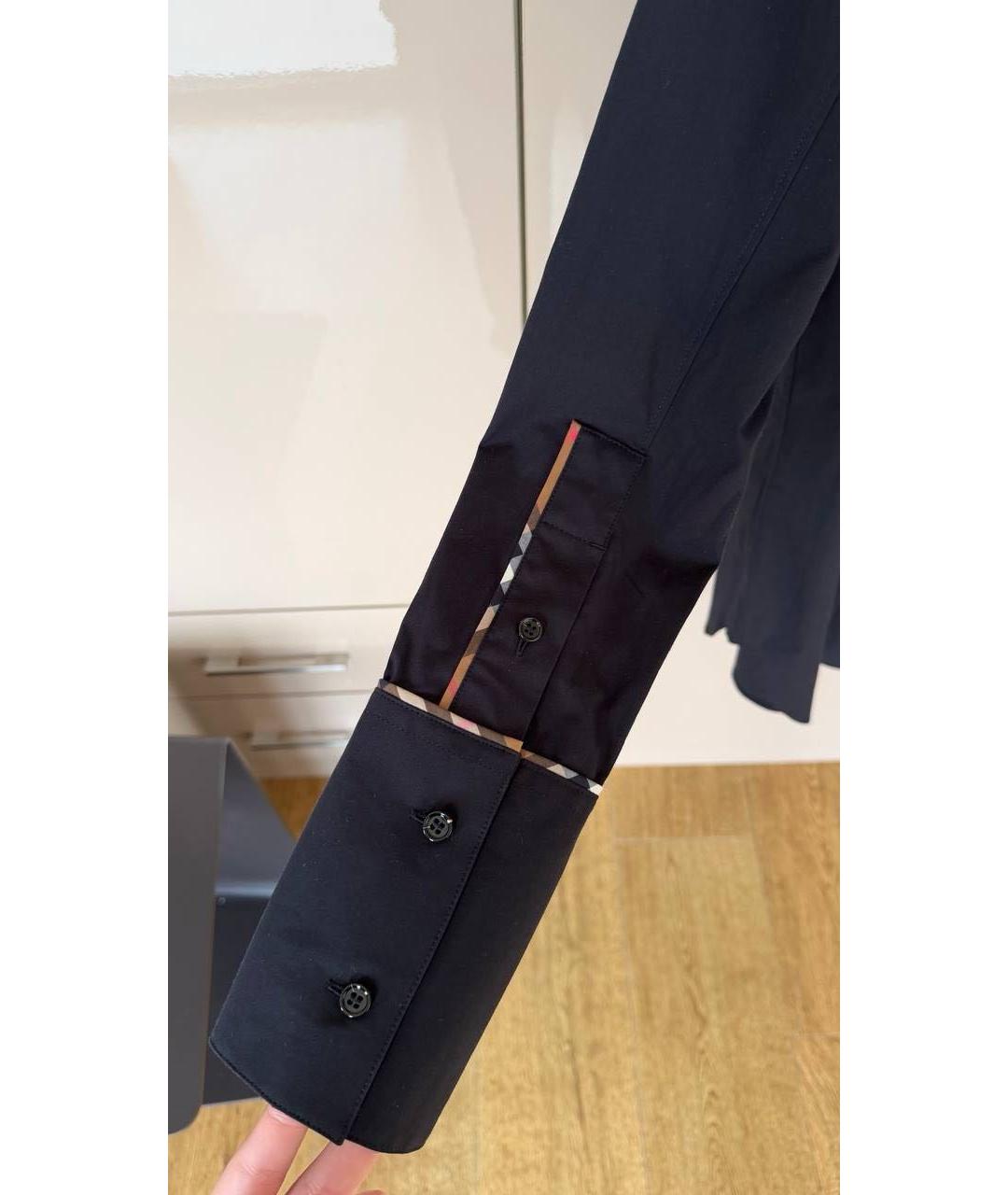 BURBERRY Темно-синяя хлопковая рубашка, фото 2