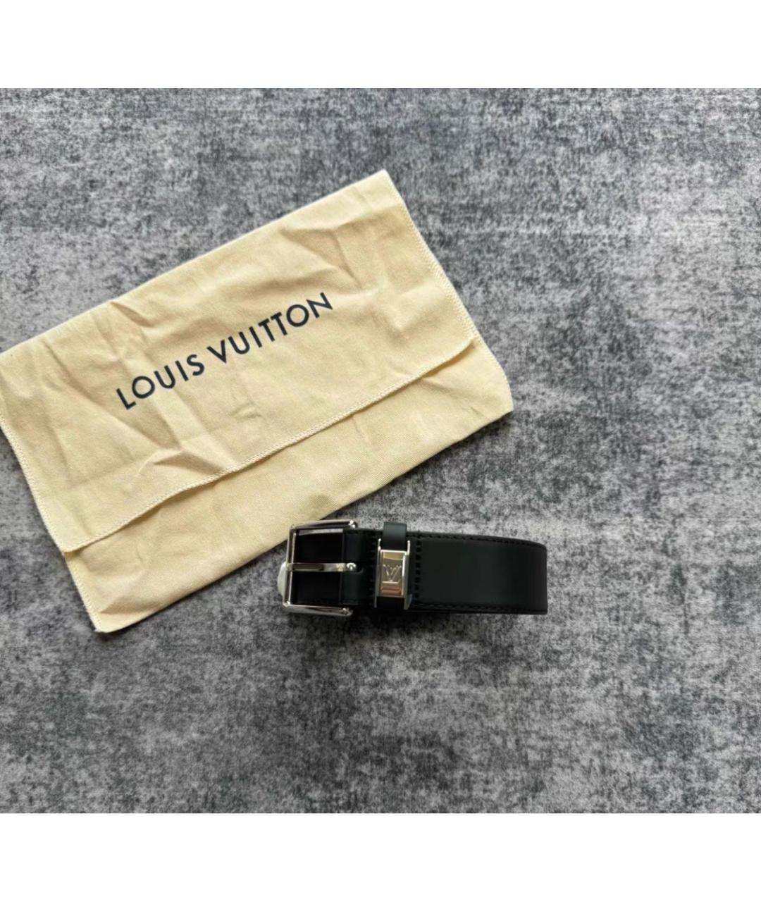 LOUIS VUITTON Черный кожаный ремень, фото 7