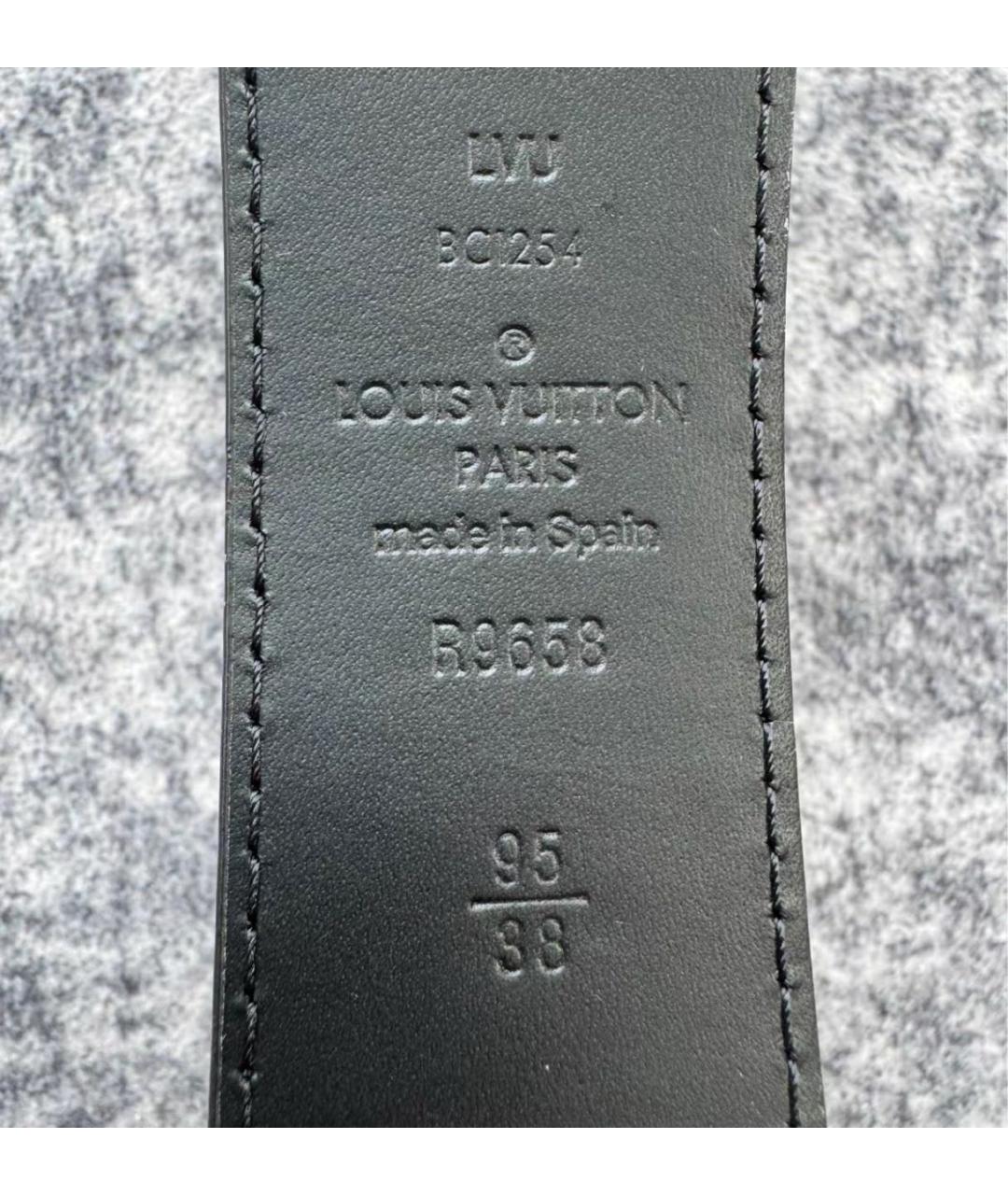 LOUIS VUITTON Черный кожаный ремень, фото 4