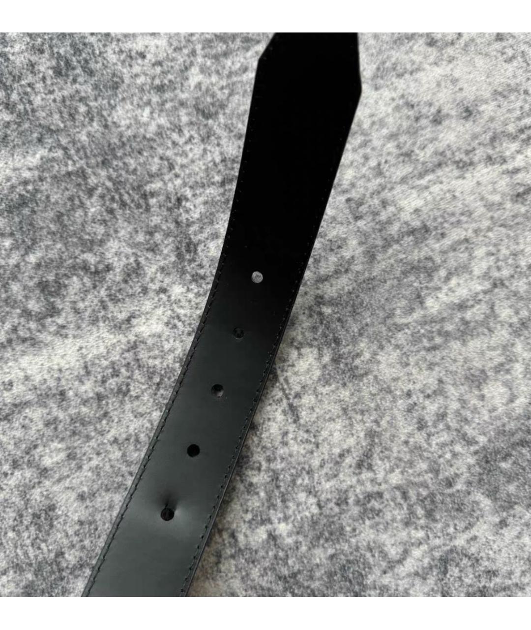LOUIS VUITTON Черный кожаный ремень, фото 6