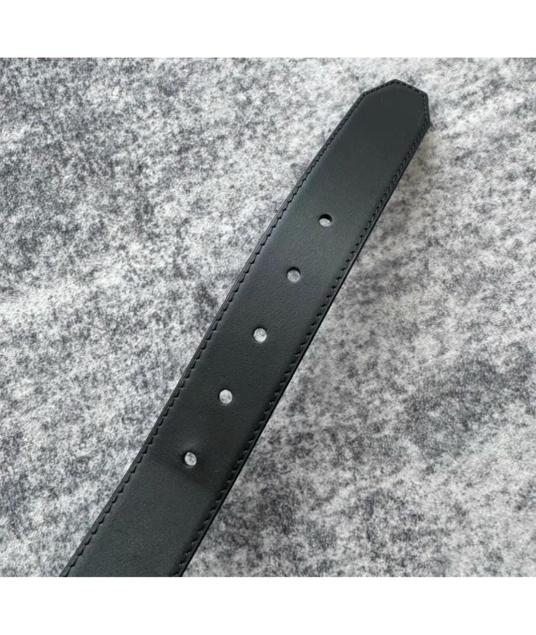 LOUIS VUITTON Черный кожаный ремень, фото 5
