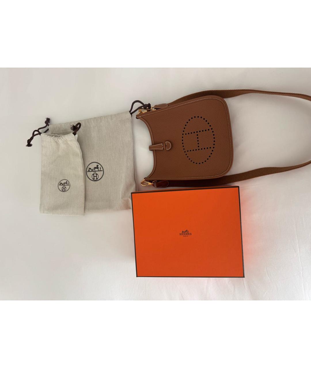 HERMES Коричневая кожаная поясная сумка, фото 2
