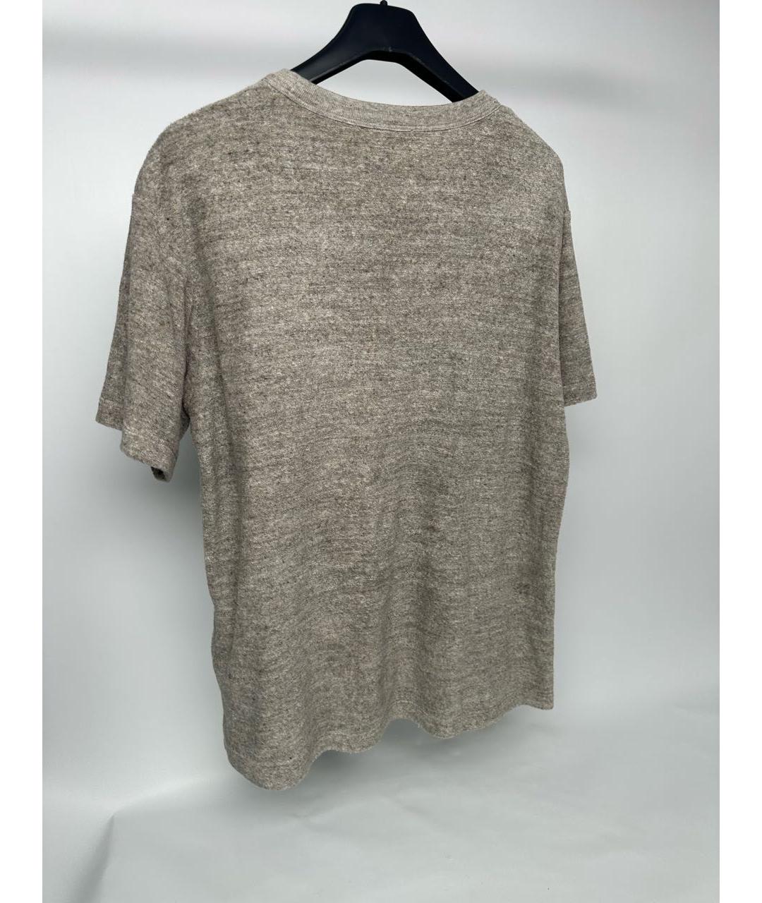 CHRISTIAN DIOR Бежевая хлопковая футболка, фото 4