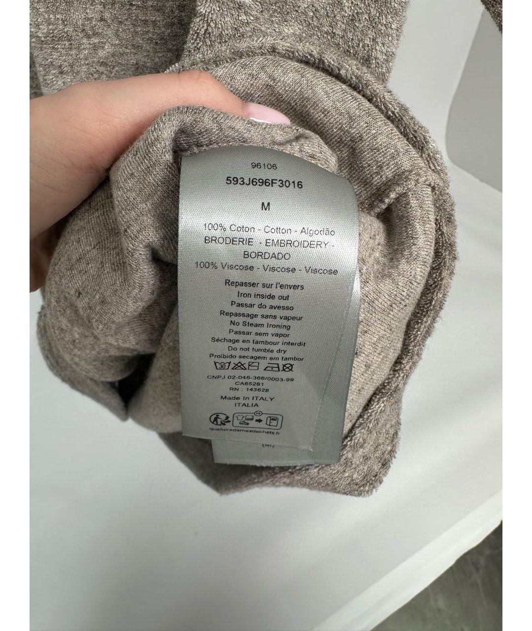 CHRISTIAN DIOR Бежевая хлопковая футболка, фото 6