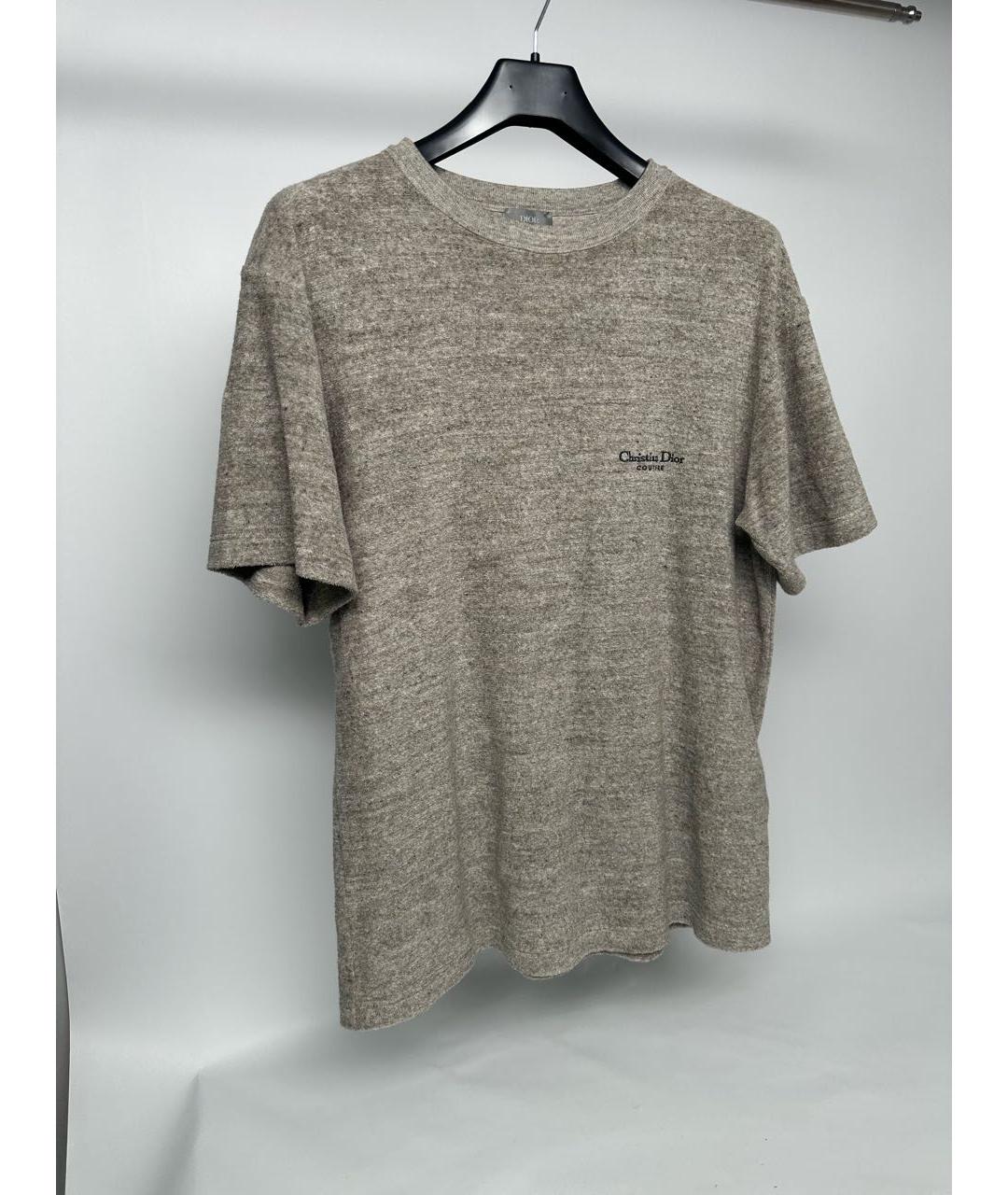 CHRISTIAN DIOR Бежевая хлопковая футболка, фото 2