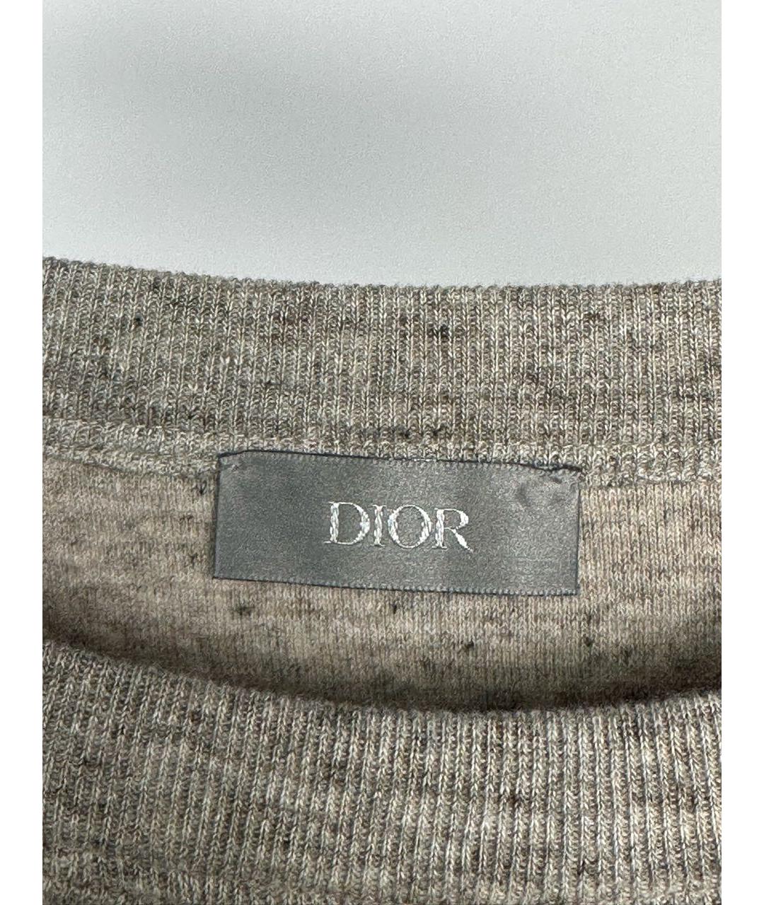 CHRISTIAN DIOR Бежевая хлопковая футболка, фото 5