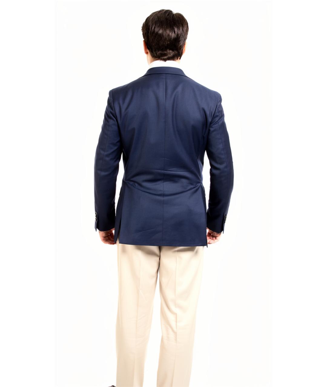 SERGIO ROSSI Темно-синий шерстяной пиджак, фото 4
