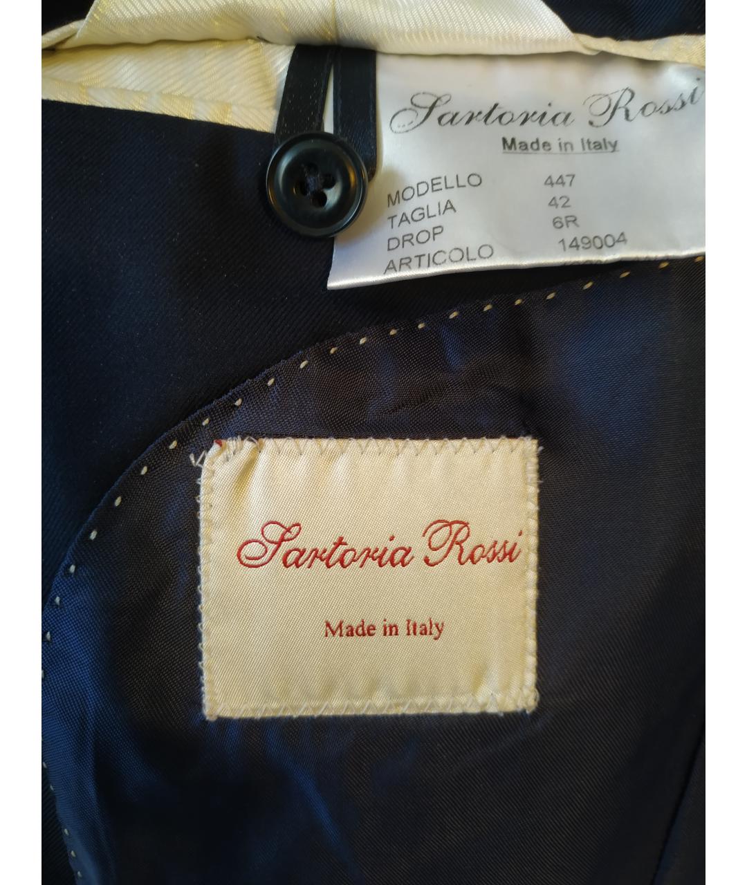 SERGIO ROSSI Темно-синий шерстяной пиджак, фото 9