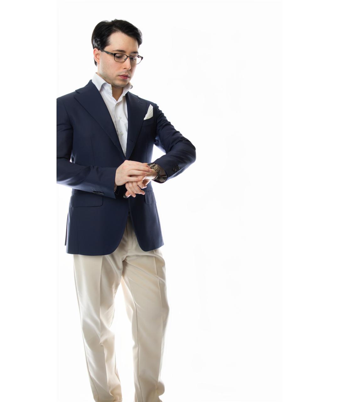 SERGIO ROSSI Темно-синий шерстяной пиджак, фото 6