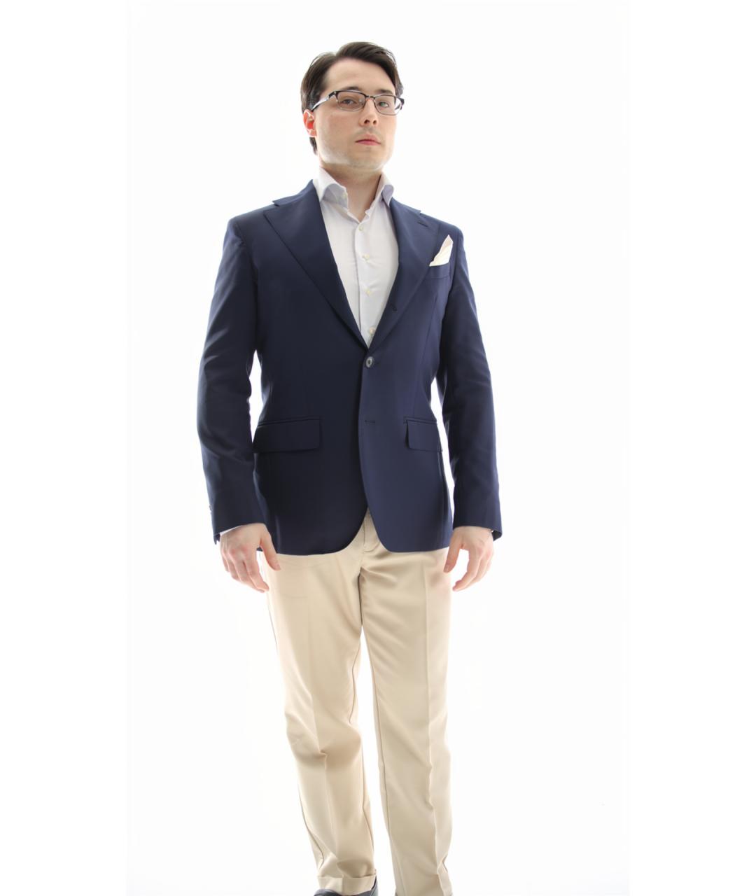 SERGIO ROSSI Темно-синий шерстяной пиджак, фото 7