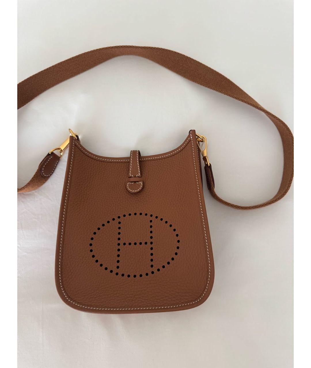 HERMES Коричневая кожаная сумка через плечо, фото 3