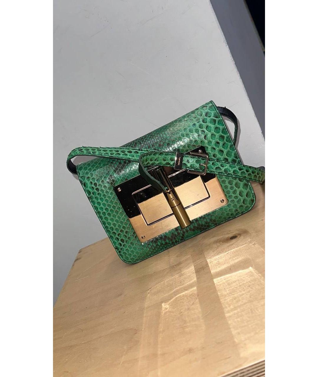 TOM FORD Зеленая сумка через плечо из экзотической кожи, фото 5