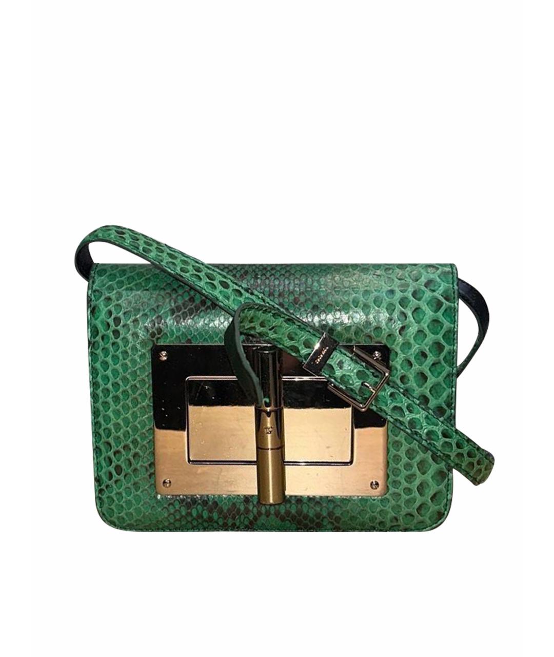 TOM FORD Зеленая сумка через плечо из экзотической кожи, фото 1