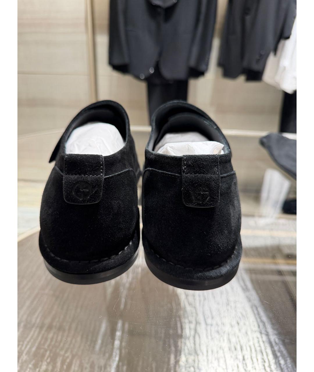 GIORGIO ARMANI Черные замшевые низкие ботинки, фото 3