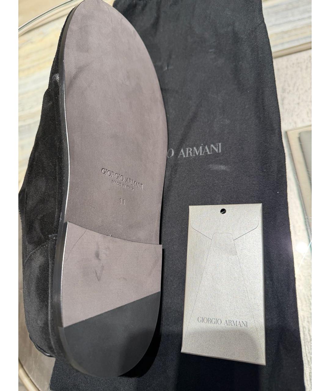 GIORGIO ARMANI Черные замшевые низкие ботинки, фото 5