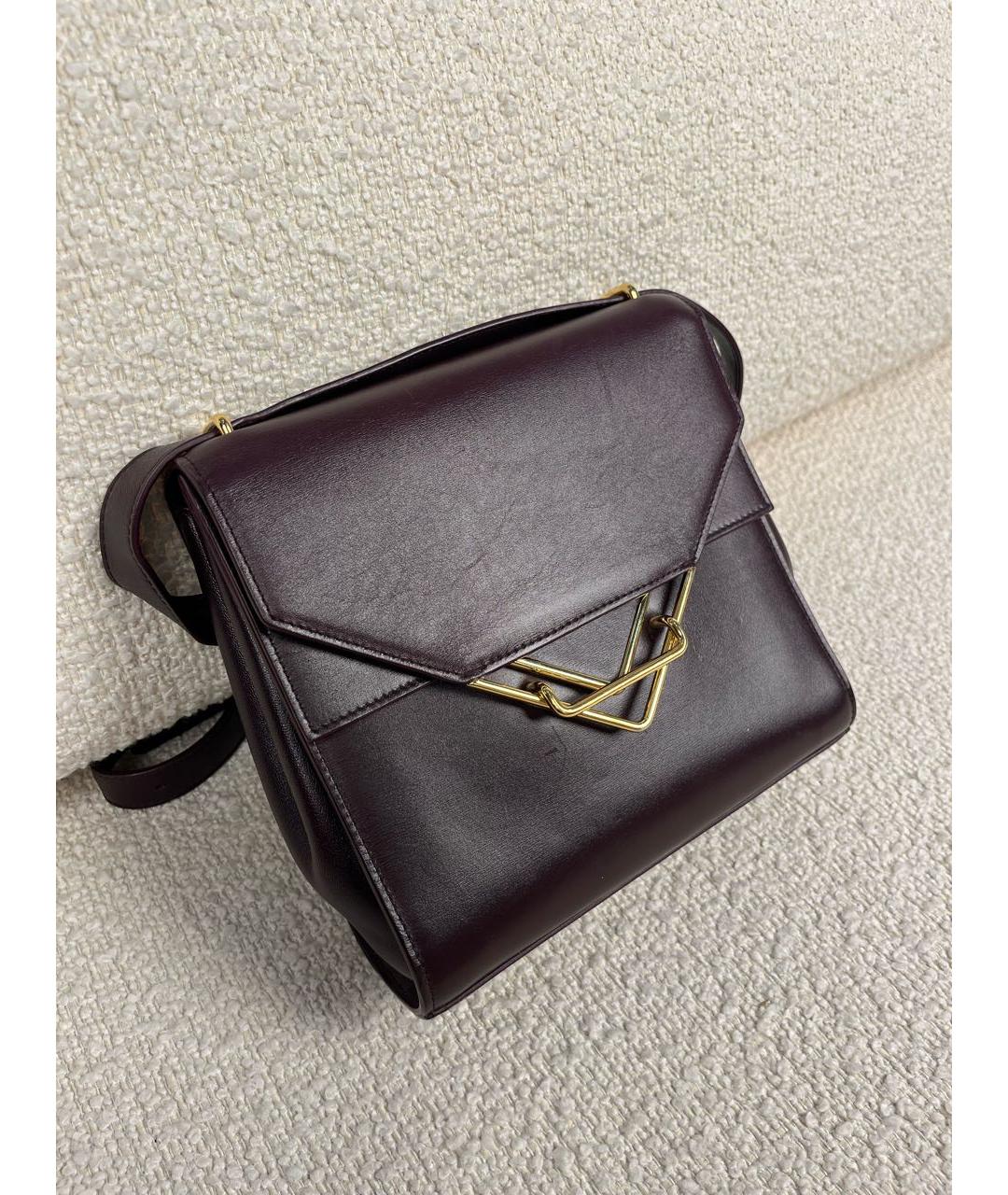 BOTTEGA VENETA Бордовая кожаная сумка через плечо, фото 2