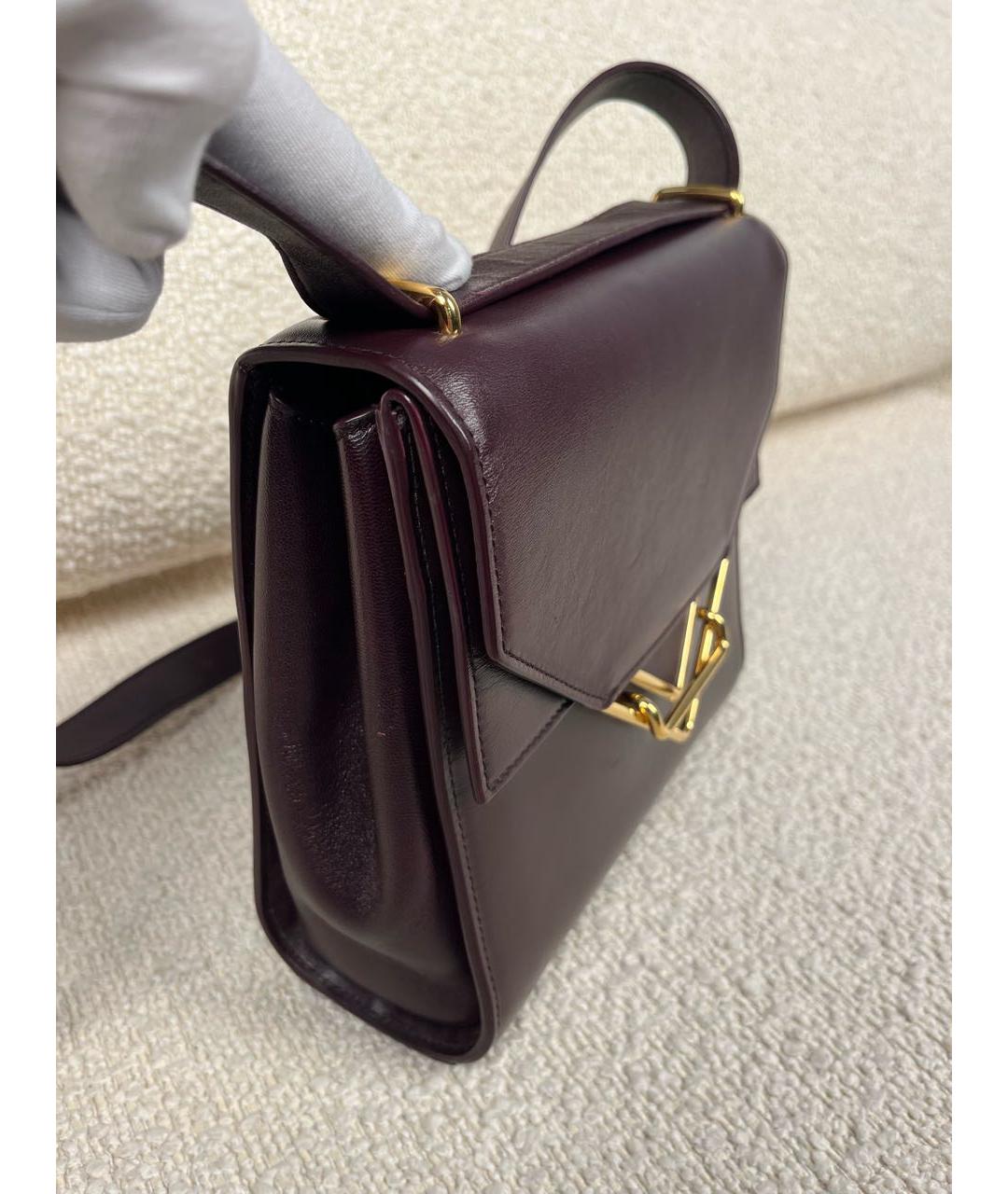 BOTTEGA VENETA Бордовая кожаная сумка через плечо, фото 7