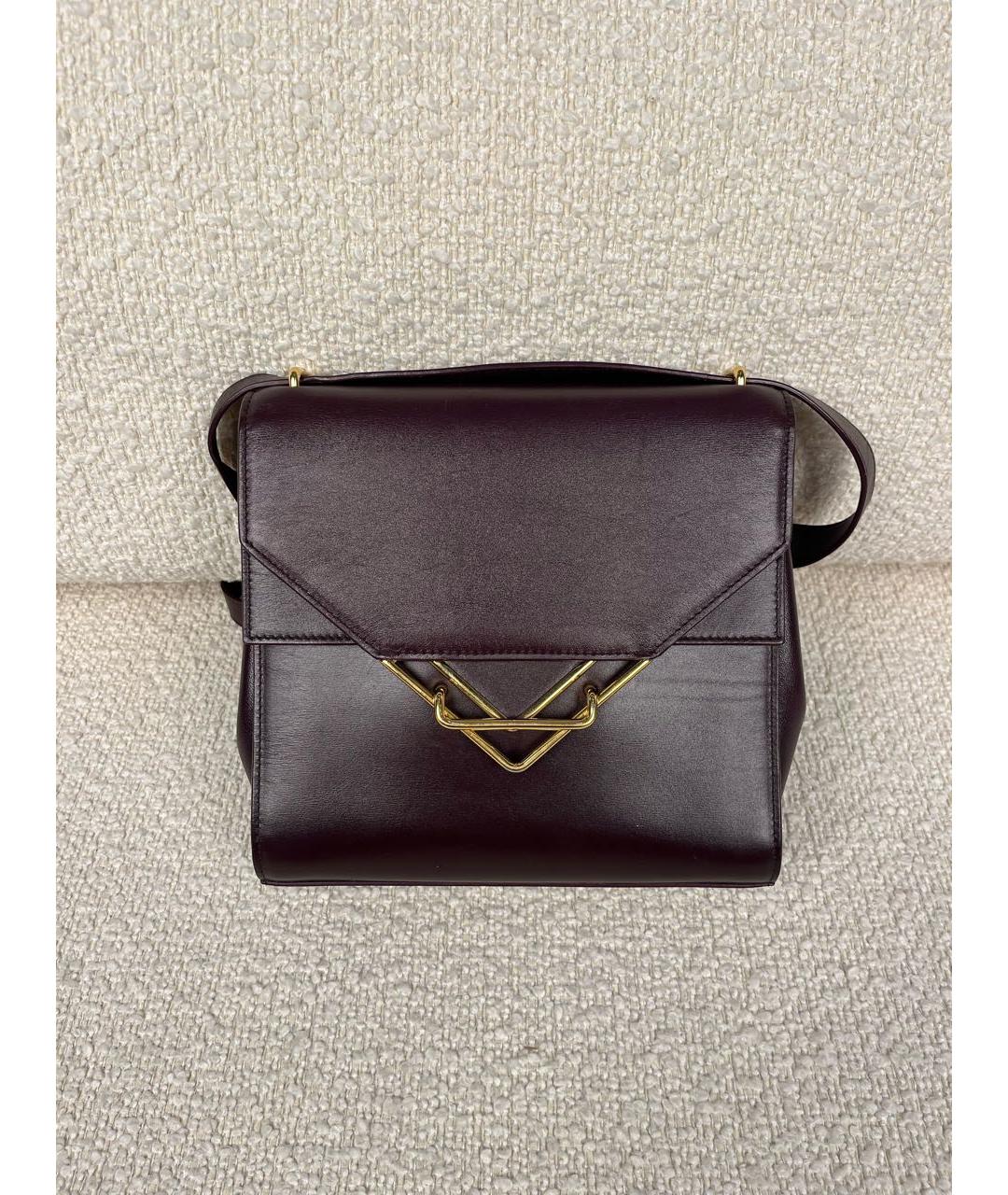 BOTTEGA VENETA Бордовая кожаная сумка через плечо, фото 9