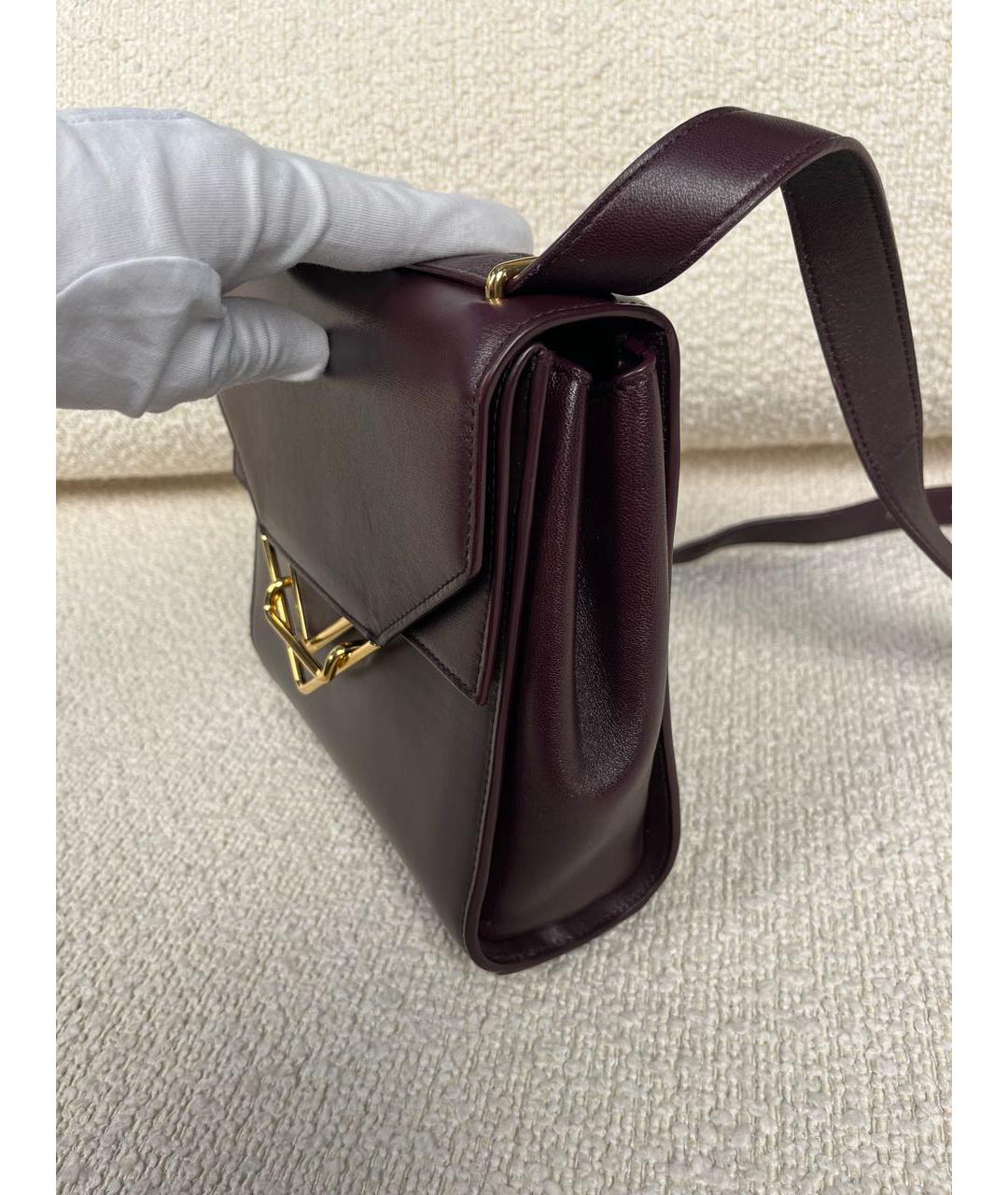 BOTTEGA VENETA Бордовая кожаная сумка через плечо, фото 8