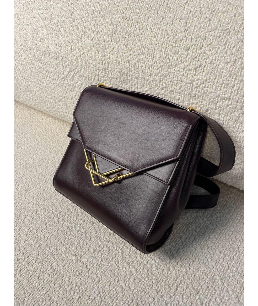 BOTTEGA VENETA Бордовая кожаная сумка через плечо, фото 5