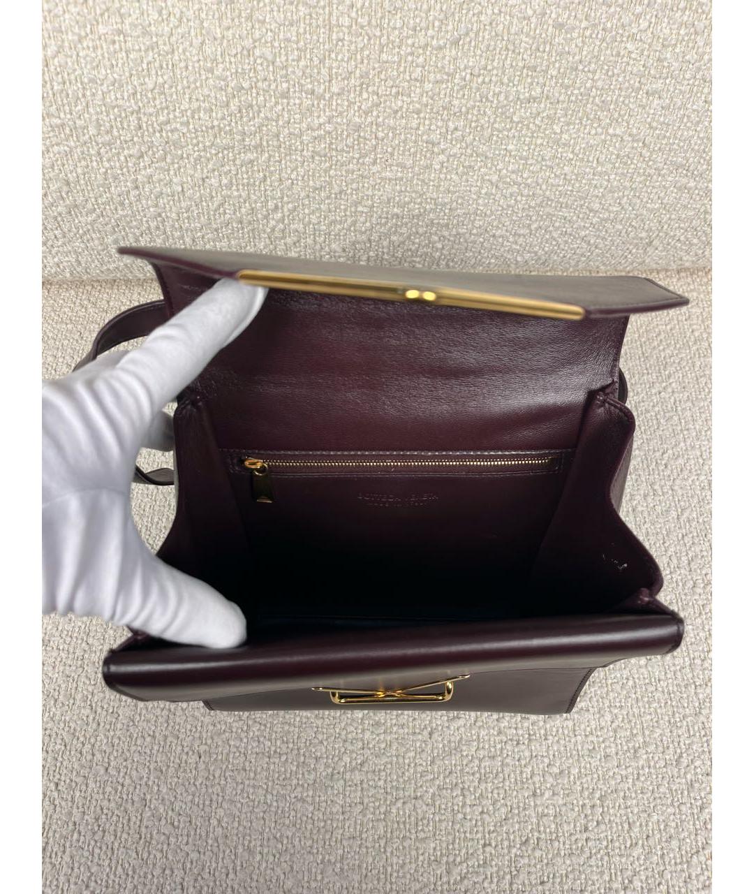 BOTTEGA VENETA Бордовая кожаная сумка через плечо, фото 4