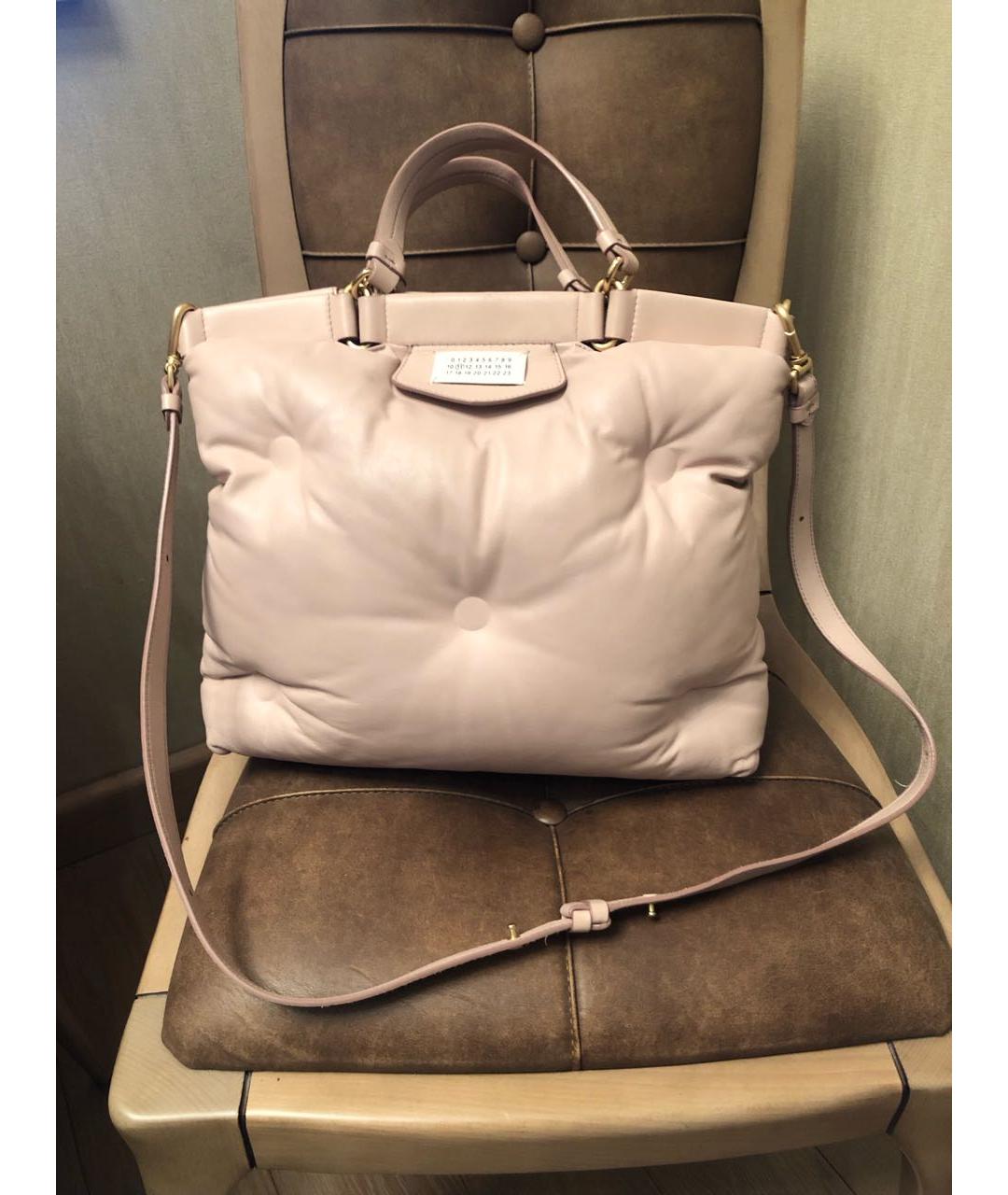 MM6 MAISON MARGIELA Розовая кожаная сумка через плечо, фото 6