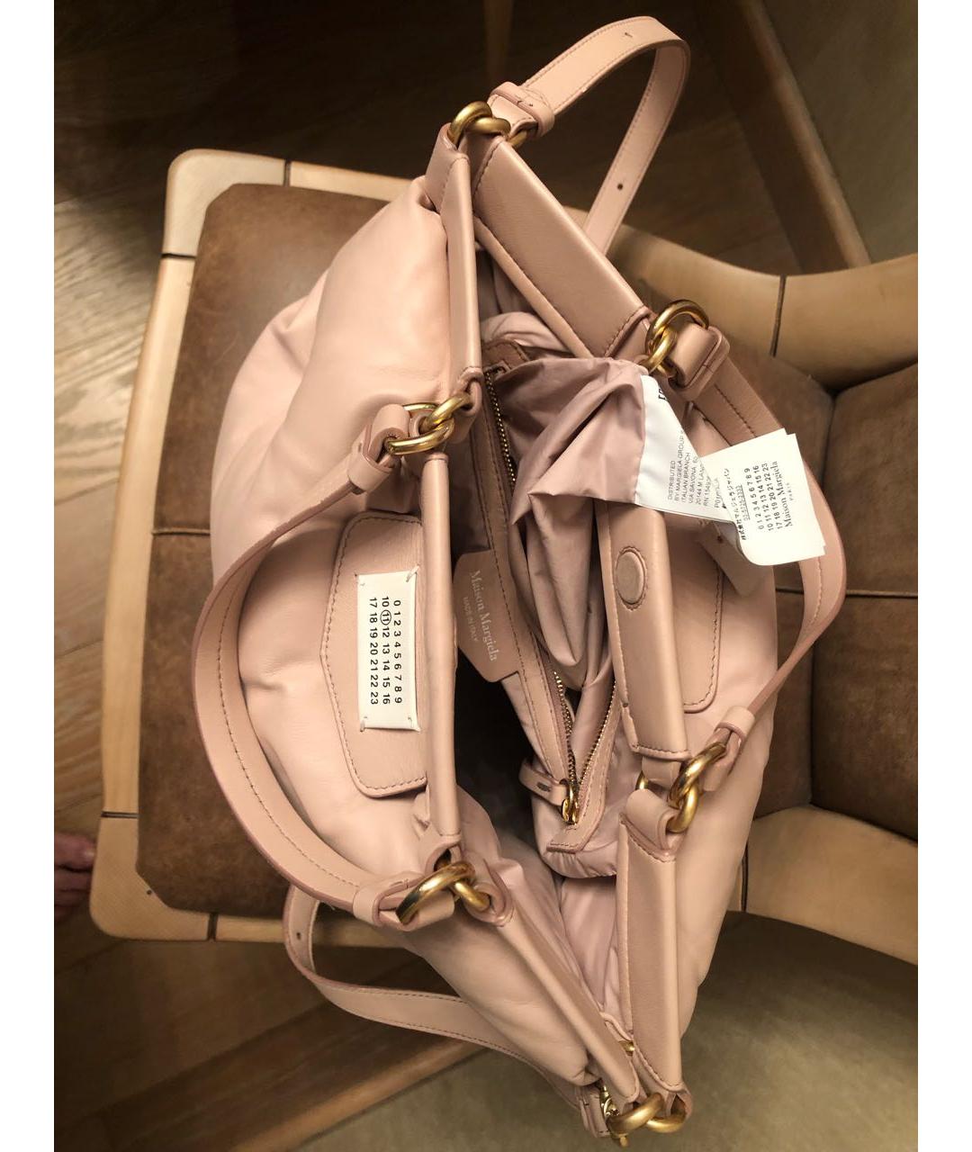 MM6 MAISON MARGIELA Розовая кожаная сумка через плечо, фото 3