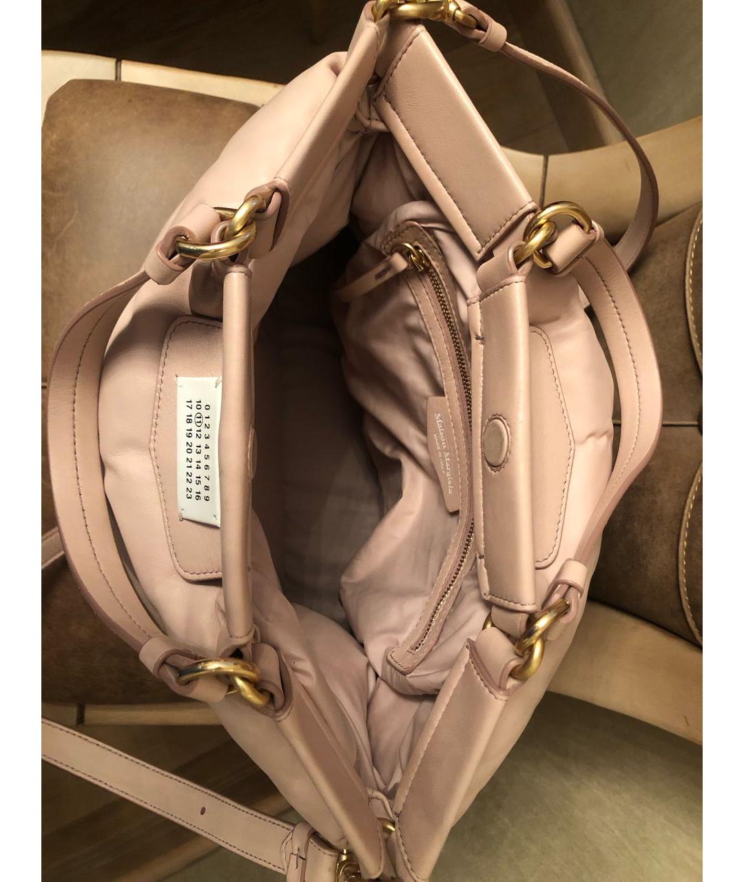 MM6 MAISON MARGIELA Розовая кожаная сумка через плечо, фото 4