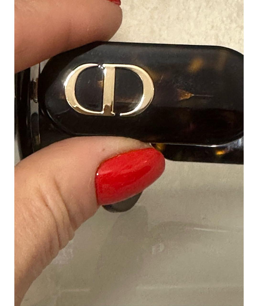 CHRISTIAN DIOR Коричневые пластиковые солнцезащитные очки, фото 5