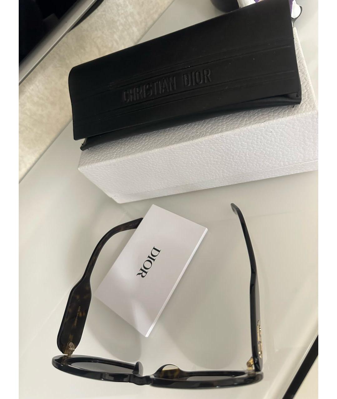 CHRISTIAN DIOR Коричневые пластиковые солнцезащитные очки, фото 3