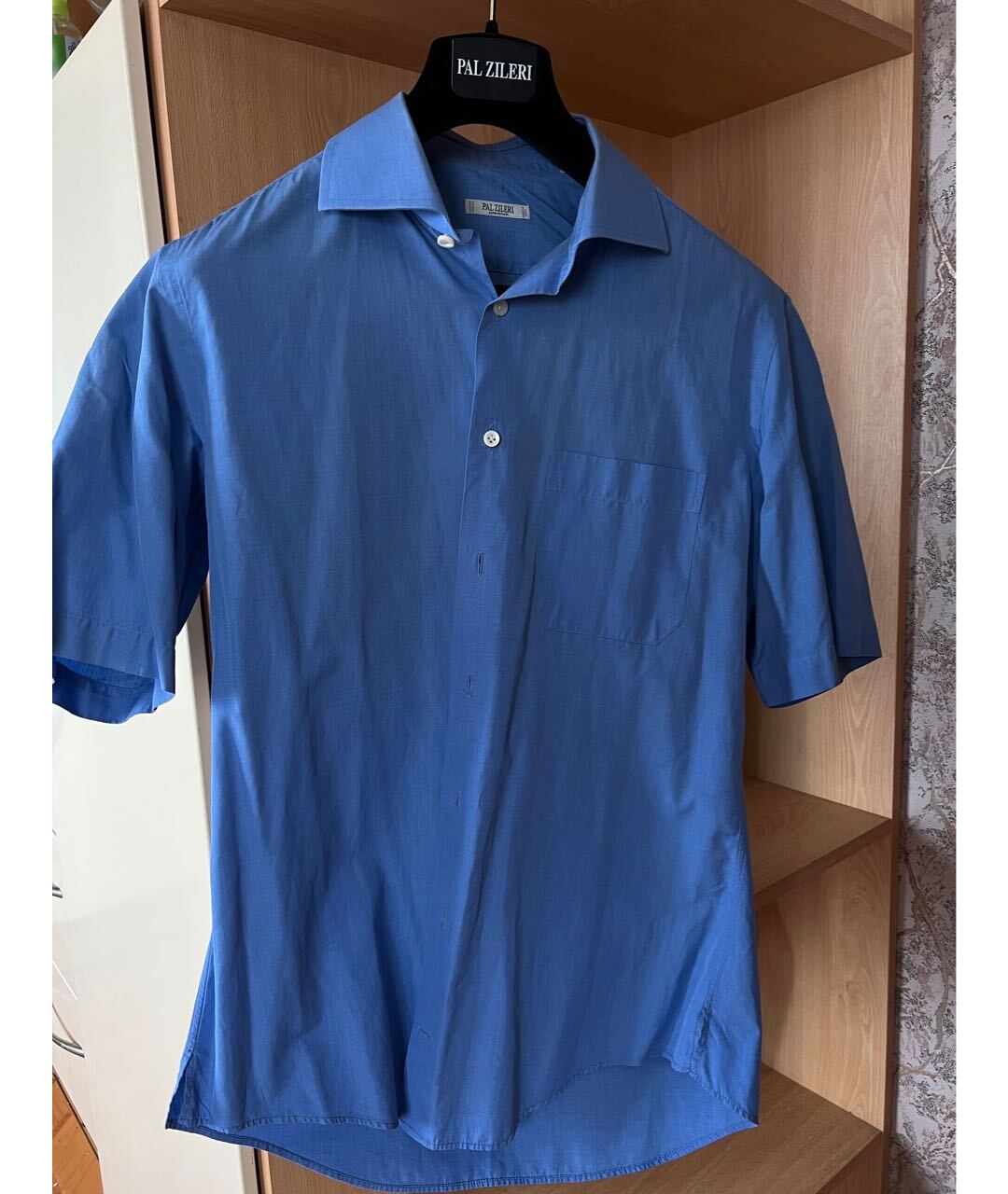 PAL ZILERI Голубая хлопковая кэжуал рубашка, фото 4