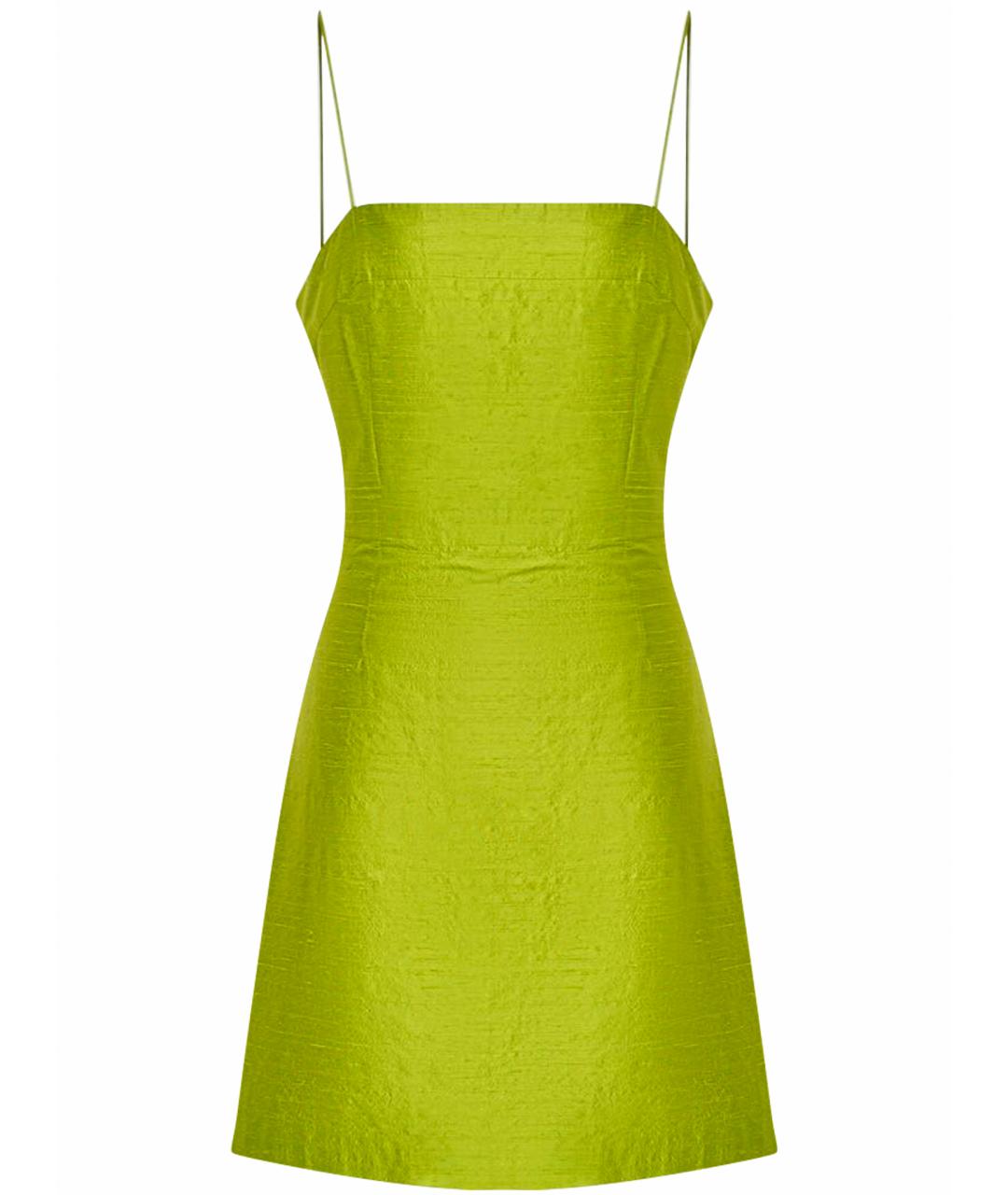 12 STOREEZ Салатовыое шелковое коктейльное платье, фото 1