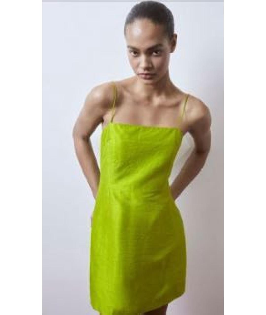 12 STOREEZ Салатовыое шелковое коктейльное платье, фото 2